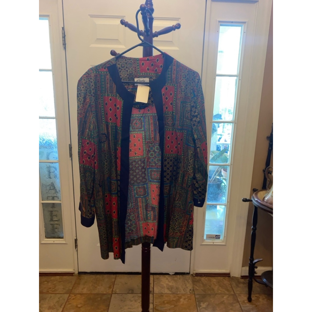 Women's Lady Carol of New York Blazer Size 12 Red Blue